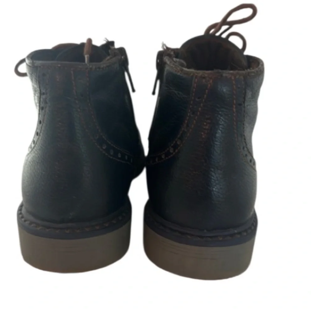 Authentic Prada luxury designer boys navy leather oxford boots sz 13.5 Euro 31